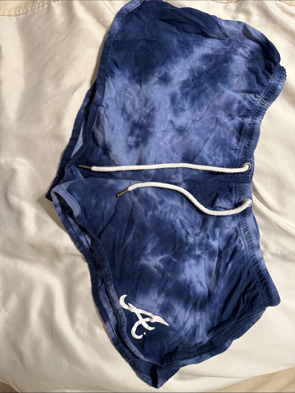Navy Tie-Dye womans Athletic Shorts with Drawstring